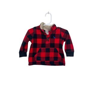 Carters Baby Boy 9 Months Buffalo Plaid Fleece Sherpa Lined Pullover Top‎